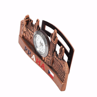 Porte-cartes de visite en métal 3D personnalisé plaqué bronze, artisanat métallique pour souvenir de voyage, cadeau touristique, décoration de bureau