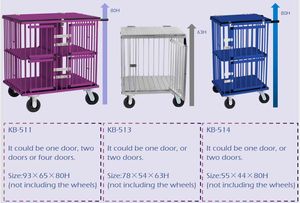 Trọng lượng nhẹ 4-bánh xe vật nuôi xe đẩy thoải mái thuận tiện gấp chó xe đẩy và mèo giỏ hàng tàu sân bay du lịch thân thiện - Product Image 6