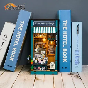 Hongda новая 3D деревянная головоломка Diy Book Nook Soul книжный магазин со светодиодным ночником пользовательская книга Nook