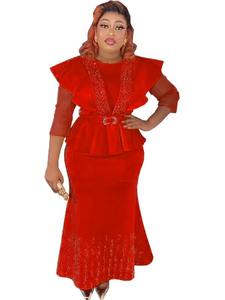 Turchia abiti da ufficio Africa 2024 nuove perline da donna abiti da sera madre abiti da sera materiale pesante - Product Image 3