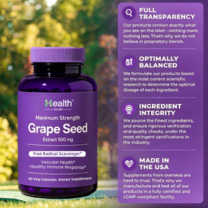 Extrait de pépins de raisin en capsules rigides, formule personnalisée OEM, fabricant, 95% OPC, blanchiment de la peau, antioxydant, vente en gros, commande en gros, GMP - Product Image 4