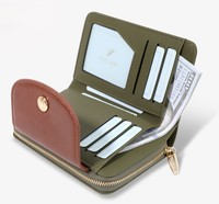 Dompet Koin Mini Kompak Multi Kartu Warna-Warni Bahan PU Trendi Chic Lucu untuk Wanita, Cocok untuk Penggunaan Sehari-hari, Kerja, dan Belanja