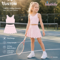 Ensemble 2 pièces DH ODM pour filles : Haut court sans manches à ourlet festonné et jupe assortie à carreaux vichy, pour la mode canadienne