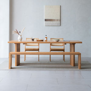 Bàn ăn gỗ sồi trắng Bắc Mỹ nguyên khối, thiết kế hiện đại Bắc Âu, nội thất phòng ăn cho nhà ở, văn phòng, khách sạn, căn hộ. - Product Image 2