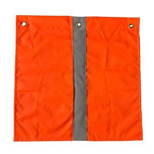 ธงสัญลักษณ์ความปลอดภัยจราจรสีส้ม ปี 2024 พร้อมแถบสะท้อนแสงและห่วงร้อยสาย 3 ห่วง - Product Image 1