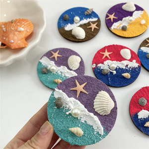 Nuovo frigorifero fai da te magnete guscio naturale magnetico tridimensionale rilievo vista <span class=keywords><strong>mare</strong></span> fatto a mano - Product Image 5