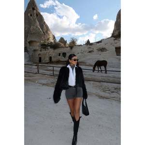 Veste en fourrure de vison noir, décoration vintage, fermeture simple boutonnage, coupe slim, avec matériau en soie et laine, motif imprimé teinté - Product Image 4