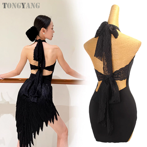 TONGYANG, nuevas camisetas de baile latino <span class=keywords><strong>para</strong></span> <span class=keywords><strong>mujer</strong></span>, chaleco de encaje Sexy, vestido de <span class=keywords><strong>Tango</strong></span> Chacha Rumba, <span class=keywords><strong>ropa</strong></span> de baile moderno, <span class=keywords><strong>ropa</strong></span> de práctica Latina - Product Image 1