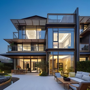 Véranda en verre préfabriquée moderne avec structure en aluminium et verre feuilleté, jardin d'hiver, serre, maison en verre - Product Image 2