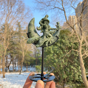 หินแกะสลักธรรมชาติสำหรับขายส่ง หินเซอร์เพนไทน์สีดำรูปพระจันทร์สำหรับตกแต่งบ้าน - Product Image 2