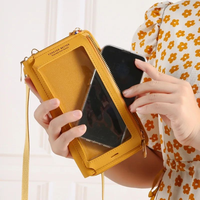 Bolso de Teléfono con Pantalla Táctil Newtop para Mujer, Bolso Bandolera de Moda Urbana con Correa para Teléfono, Cartera para Llaves de Cuero PU