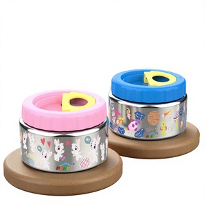 Bol à soupe en acier inoxydable 304 avec couvercle, portable, à un seul niveau, taille M, pour usage au bureau - Product Image 1