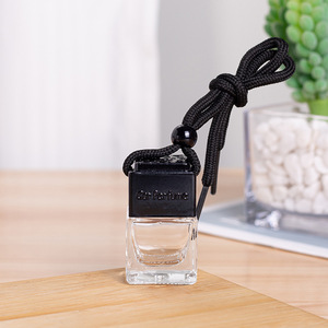 Difusor de perfume vacío para coche, botella de cristal de 8ml, forma cuadrada, negra, dorada, Popular, nueva - Product Image 4