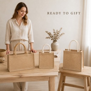 Bolsa de Compras de Lino Personalizada, Hecha a Mano, para Regalos de Boda, Recuerdos para Invitados, Regalos para Damas de Honor - Product Image 1
