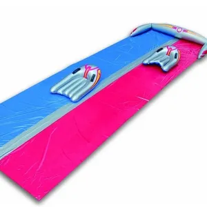 Garden game custom inflatable slip n slide outdoor lawn yard plastic water slide with body boards for adults kids