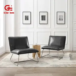 Оптовая продажа, кожаный стул для отдыха в европейском стиле, мебель, металлические ножки, стул для гостиной, домашняя мебель