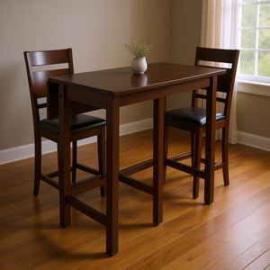 Lynnwood <b>Drop</b> <b>Leaf</b> High Dining <b>Table</b> Wood Rectangle 2 Seater Contemporary Modern Home Furniture - Product Image 2