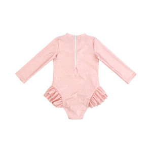 Preciosos trajes de baño florales con volantes para bebés, niños pequeños y niñas, con cremallera, de manga larga. - Product Image 3