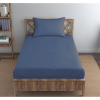 Parure de draps plats 100 % coton pur pour enfants, hôpitaux et dortoirs, couleur unie personnalisable, 500 fils, toutes saisons, universelle