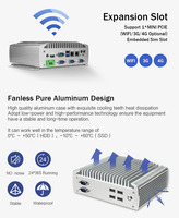 Mini PC industriel sans ventilateur tout en aluminium avec processeur Intel Celeron J1900, double LAN Gigabit, 6 ports COM, ordinateur embarqué pour l'automatisation industrielle