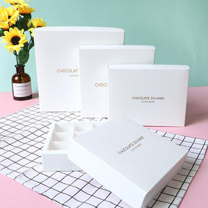 Boîte <span class=keywords><strong>cadeau</strong></span> créative blanche, noire et <span class=keywords><strong>chocolat</strong></span>, avec insert en papier à 9, 12, 16 ou 25 compartiments, boîte coulissante pliable pour l'emballage alimentaire - Product Image 4