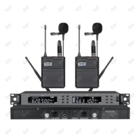 Microphone dynamique sans fil portable professionnel à double canal EIF HD-1100 pour chant, karaoké, fête, haute qualité, XLR