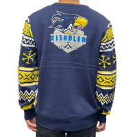 Pull de Noël jacquard Aigle Jaune Marine à col rond, tricot ample à manches longues pour homme, idéal pour les fêtes et le quotidien – Meilleures ventes