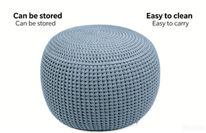 Pouf Ottoman Pieghevole e Impilabile in Maglia, Sgabello Morbido Regolabile Multifunzionale Portatile per Camera da Letto, Appartamento, Ingresso e Uso Esterno - Product Image 4