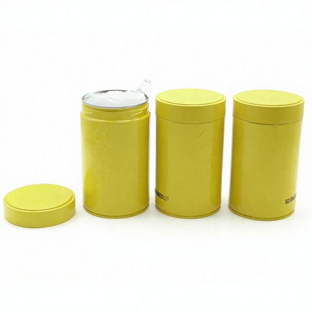 Customized Round Metal Matcha Tin Food-grade Tinplate Packaging for Coffee Beans Powder Offset Printed sealed Packaging Tin