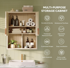 Armoire murale encastrée pour salle de bain, armoire à pharmacie avec 2 portes et étagères réglables, <span class=keywords><strong>rangement</strong></span> pour buanderie, cuisine, salon - Product Image 5