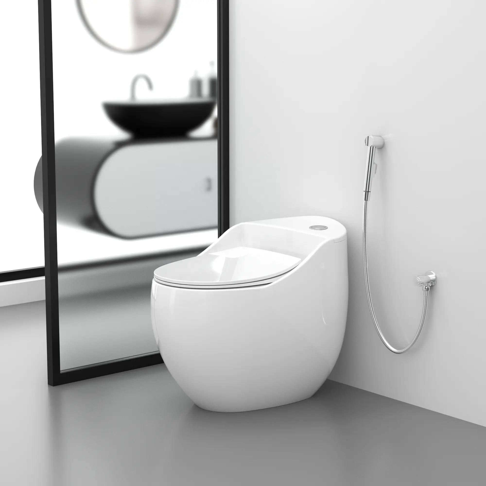 Meiyani Uovo a forma di WC servizi igienici design moderno s trappola Sifone Jet Vampate di Calore di un pezzo WC in ceramica