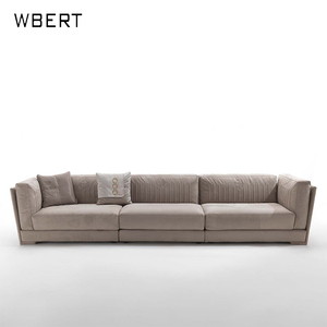 WBERT-Sofá de tela moderno y sencillo para apartamento, silla individual completa italiana de lujo ligera, americana, retro, recta, de tres filas - Product Image 1