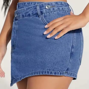Nouvelle arrivée, jupe décontractée vintage avec logo personnalisé, vente en gros, jupe en jean mini de haute qualité pour femmes, été - Product Image 5