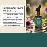 OEM Suppléments de nettoyage de désintoxication lymphatique Gouttes de drainage lymphatique avec échinacée, pissenlit, bardane Soutien Cellulite lymphatique