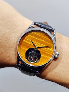 Reloj Mecánico Tourbillon de Lujo Ligero de 43 mm con Esfera de Piedra Natural, Estilo de Moda de Lujo Adecuado para Negocios, Correa de Cuero de 20 mm - Product Image 3