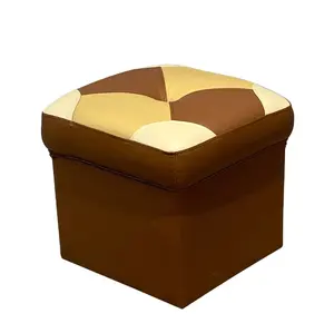Manufacturer Wholesale Cheap Wooden Leg Footstool Square Leather Children's Footstool Modern Design Hot Selling Home Living Room