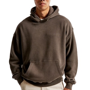 Supplier Custom Logo Plain Hoodies Oversized <b>Thick</b> Unisex Soft Cotton High Quality 400 GSM French Terry Cotton Hoodies - Product Image 6