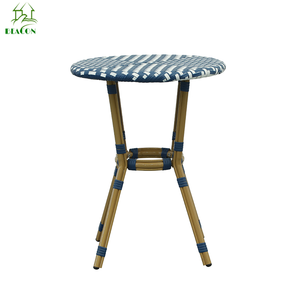 <span class=keywords><strong>Mesa</strong></span> de centro de aluminio con lado <span class=keywords><strong>exterior</strong></span> de ratán Pe bambú vintage <span class=keywords><strong>MESA</strong></span> DE bistró <span class=keywords><strong>exterior</strong></span> de estilo francés para restaurante - Product Image 2