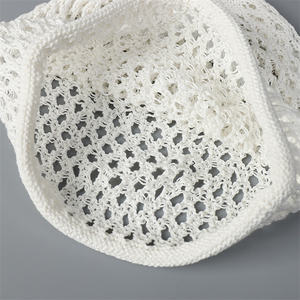 Mode 2025 unisexe main Crochet béret bonnet chapeau dentelle femmes tricoté casquette respirant couleur unie crâne casquette Cloche été chapeaux - Product Image 6