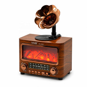 ELETREE NS-02BT Radio Retrò BT AM/FM/SW 3 Bande con Lettore <span class=keywords><strong>USB</strong></span> TF MP3, Lampada a Fiamma <span class=keywords><strong>Ricaricabile</strong></span>, Altoparlante Vintage Stile Grammofono - Product Image 1