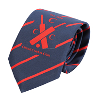 Cravate d'affaires formelle en polyester jacquard rayé de haute qualité, personnalisable avec logo, pour hommes