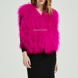 <strong>Women's</strong> Genuine Mongolian Tibetan Lamb Fur <strong>Long</strong> Streetwear Striped Vest Winter Warm Real Sheep Fur <strong>Gilet</strong> - Product Image 5