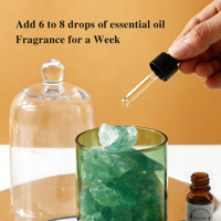 Diffuseur d'arômes artisanal sans flamme en pierre de cristal de l'Himalaya colorée de forme irrégulière pour huiles essentielles, cadeau DIY