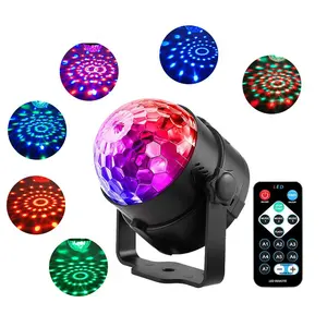 Disko lazer ışıkları RGB topu Dj parti sahne disko işık ses aktif LED Mini lazer ışığı