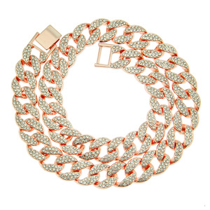 Colliers ras du <span class=keywords><strong>cou</strong></span> pour hommes, style hip-hop, avec chaîne cubaine large multi-cristaux et fermoir montre, bijoux <span class=keywords><strong>de</strong></span> fête rock, vente en gros - Product Image 3