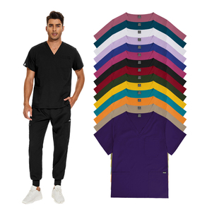 Uniformes Médicos con Cuello en V y Manga Corta, Conjuntos <span class=keywords><strong>de</strong></span> Uniformes Médicos Multicolores, Blusa Médica con 3 Bolsillos, Uniformes Médicos para Doctores al por Mayor - Product Image 1