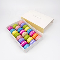 Boîtes en papier pliables personnalisées pour macarons, biscuits, desserts, beignets, avec tiroir coulissant, pour boulangerie