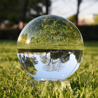 Boule de cristal K9 transparente avec support, accessoire pour objectif photo, gravée au laser, boules décoratives Feng Shui pour des prises de vue magiques et des cadeaux