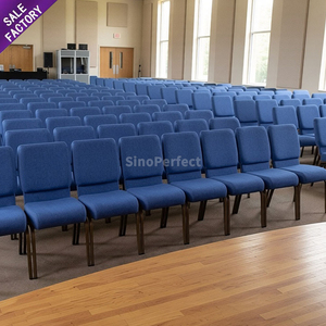 Fabricant de mobilier de théâtre en gros, chaises de banquet personnalisées avec logo et couleur, chaises d'église de luxe emboîtables - Product Image 2