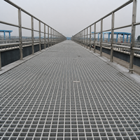 Plateforme de marche industrielle antidérapante en fibre de verre FRP, résistante à la corrosion, durable, directement de l'usine